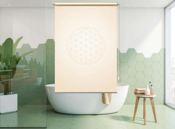 Extartiqe Duschrollo -Blume des Lebens beige